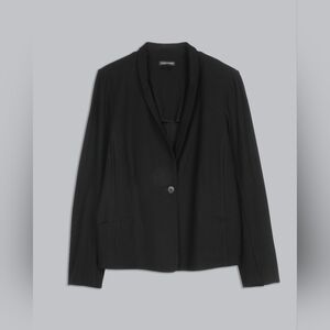 Eileen Fisher Washable Stretch Crepe Blazer Jacket Black